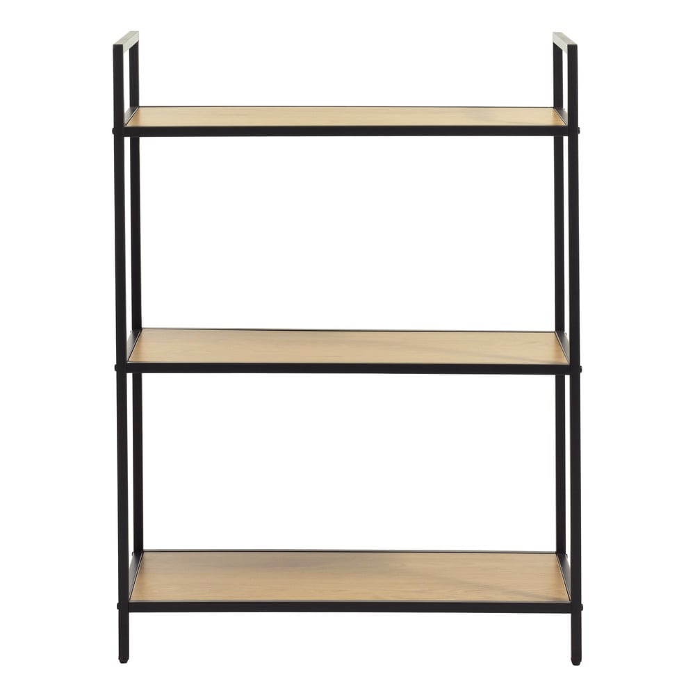 Čierny/v prírodnej farbe regál v dekore duba 70x89x35 cm Altino – Unique Furniture