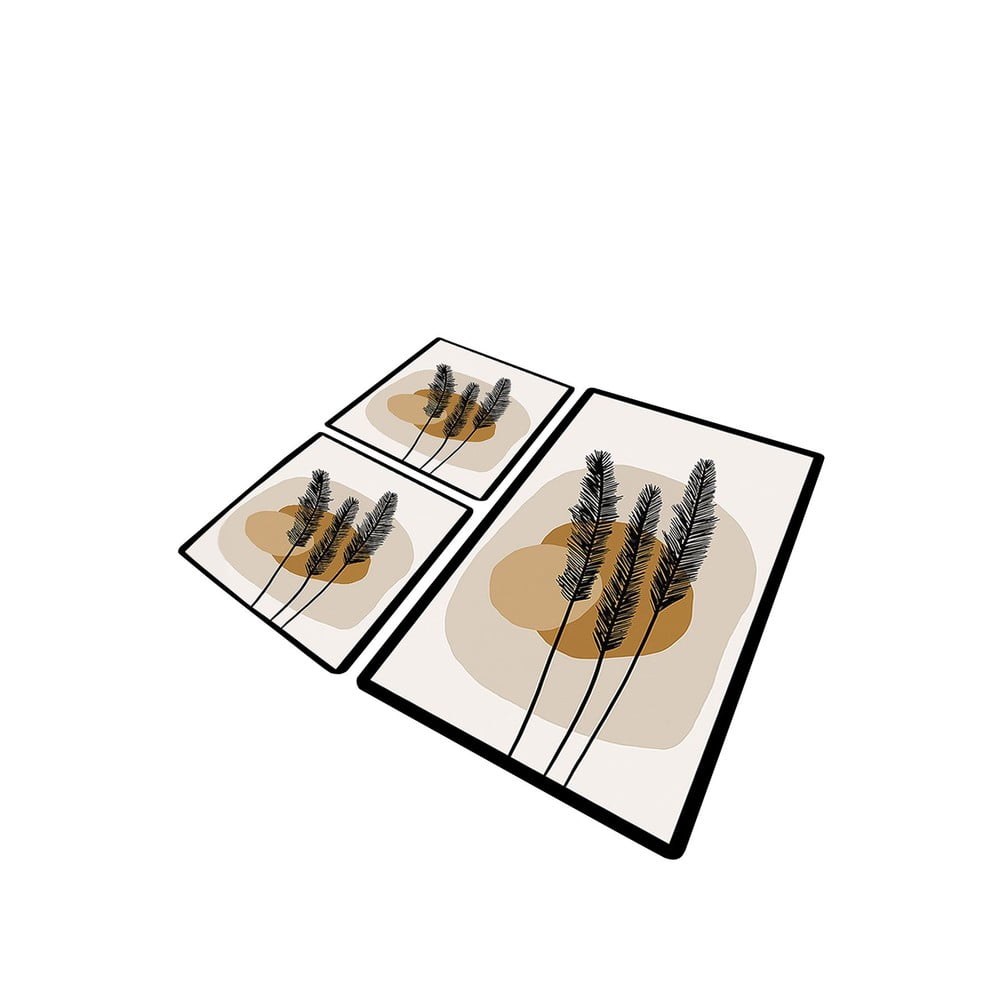 Hnedé kúpeľňové predložky v súprave 3 ks 60x100 cm Day Sunrise – Foutastic