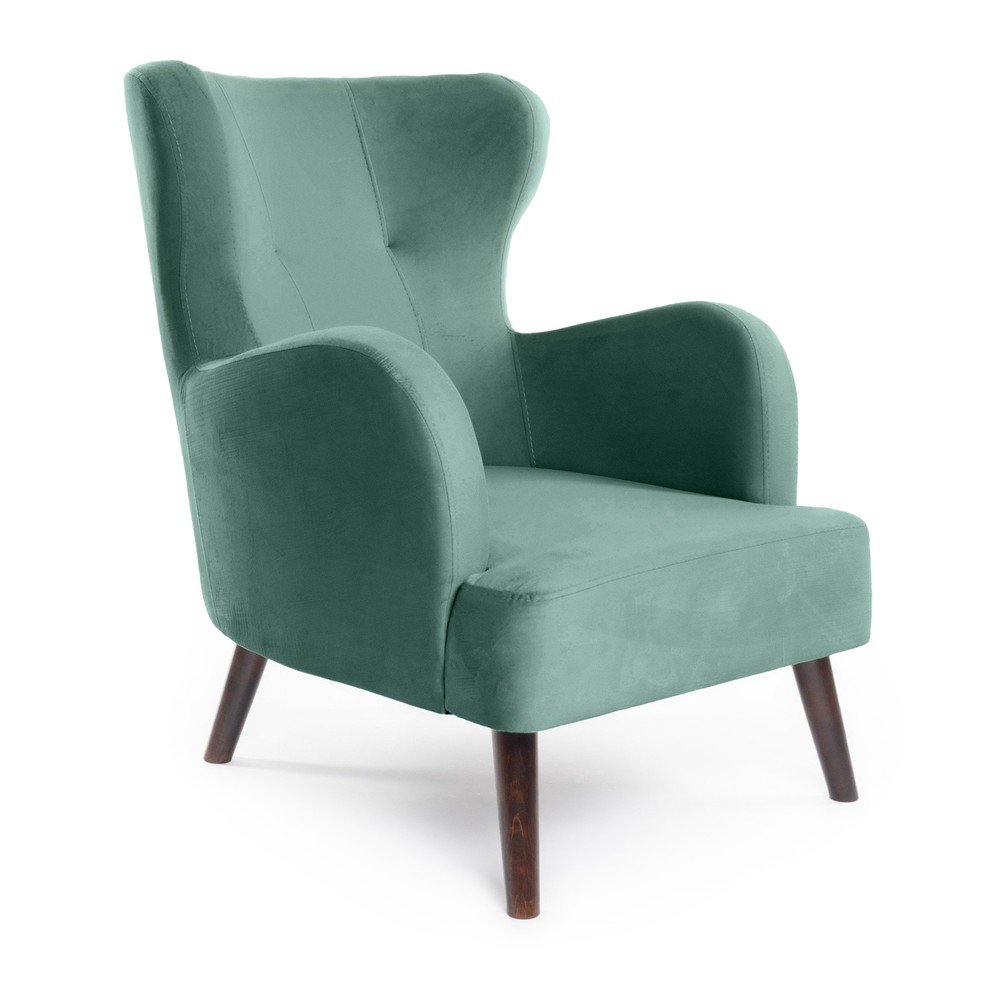 Zamatové kreslo ušiak v mentolovej farbe Noemye – Bonami Selection