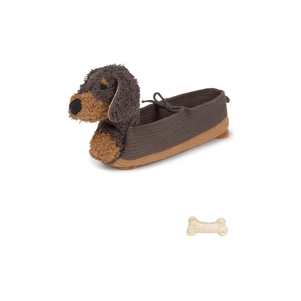 Tmavohnedý látkový detský kôš na hračky 59x16x23 cm Sparky – Lorena Canals