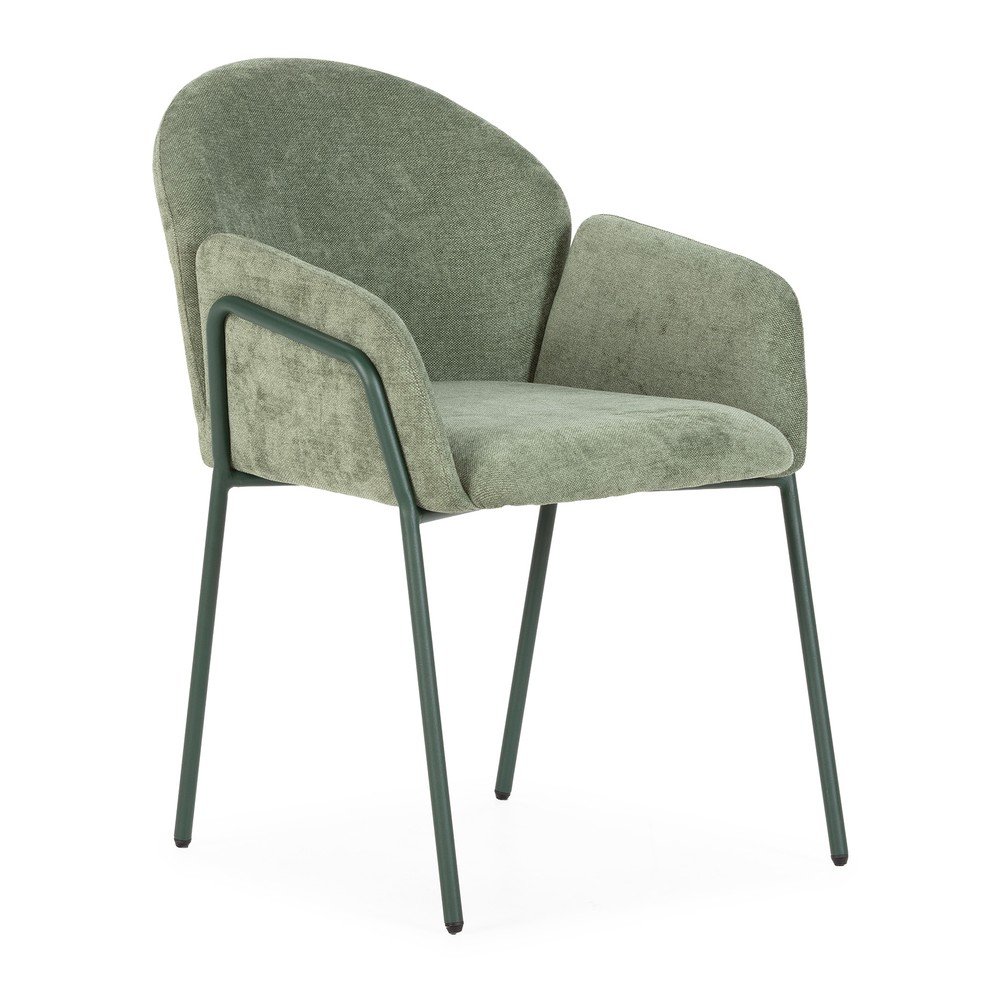 Zelené čalúnené jedálenské kreslá v súprave 2 ks Aslin – MOME