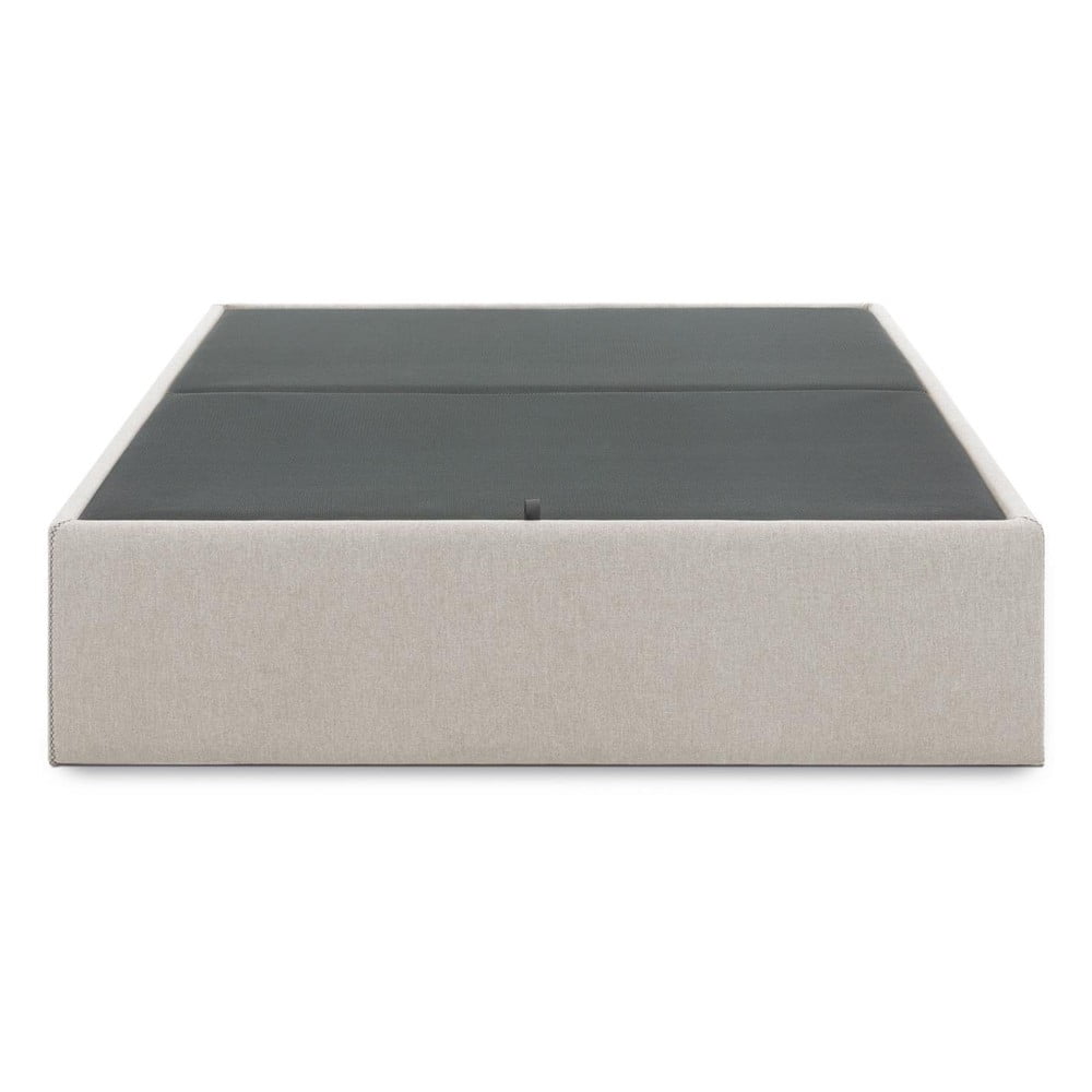 Béžová čalúnená dvojlôžková posteľ s úložným priestorom 140x190 cm Matters – Kave Home