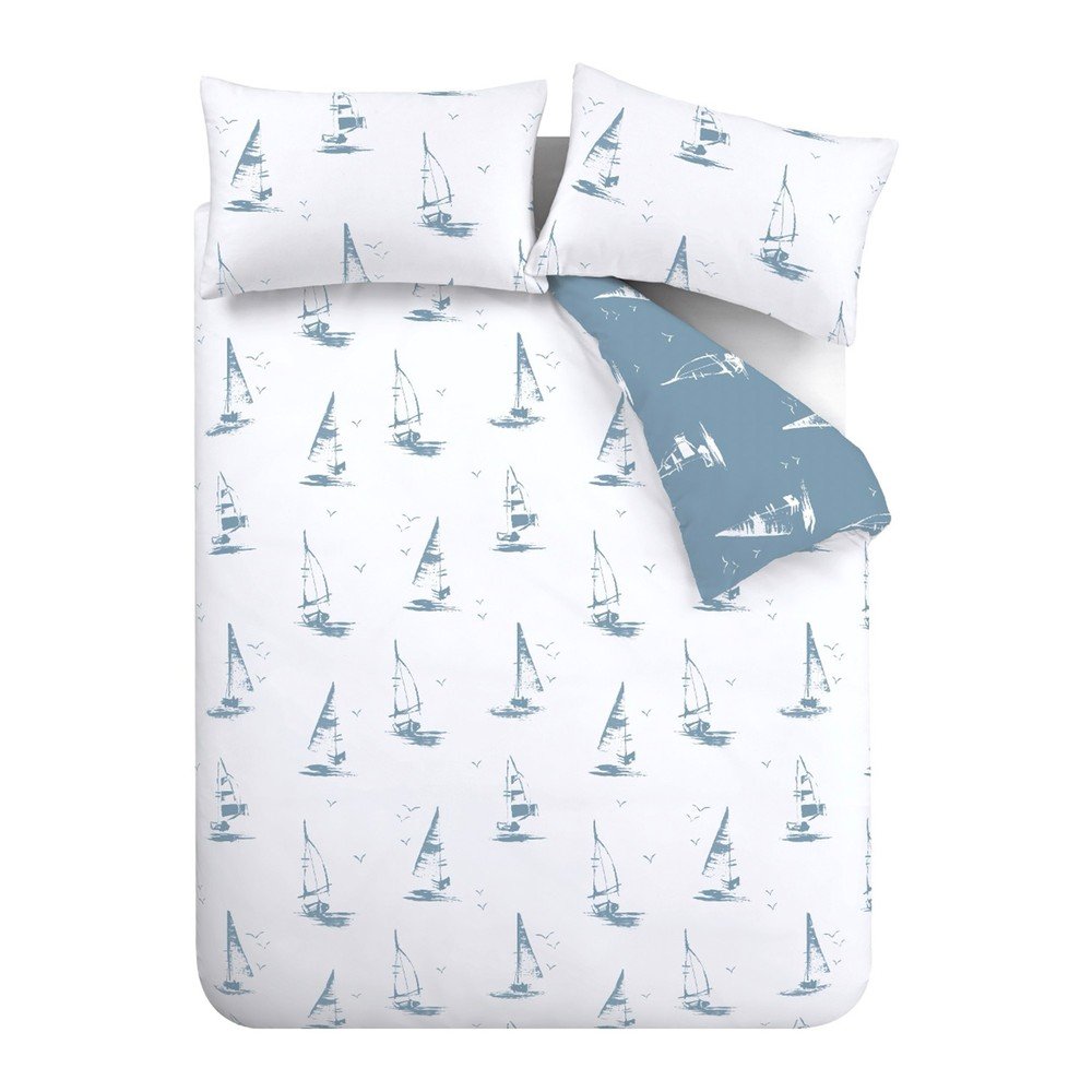 Modré 3-dielne obliečky na dvojlôžko 200x200 cm Salcombe Boats – Catherine Lansfield