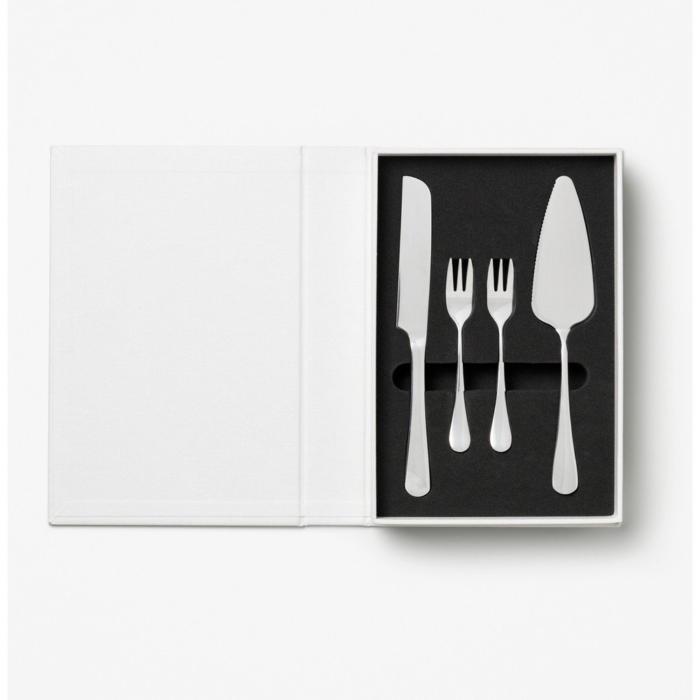 Biele/v striebornej farbe antikoro dezertné vidličky v súprave The Essentials Cake Tools – Printworks