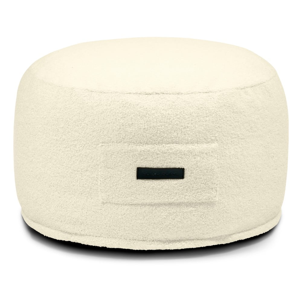 Krémový taburet z textílie buklé Om 60 – SLOWDOWN