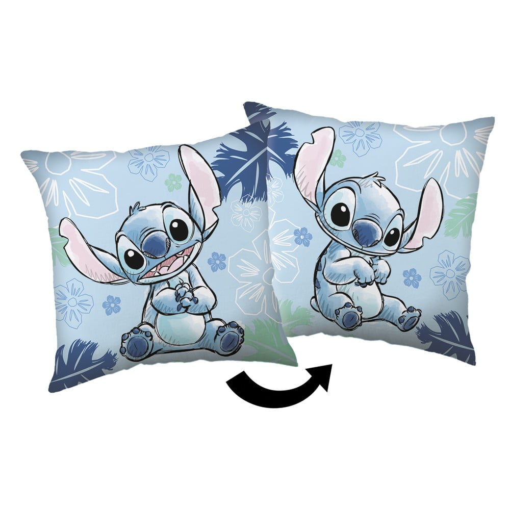 Fleecový detský vankúšik 40x40 cm Lilo and Stitch "Blue" – Jerry Fabrics