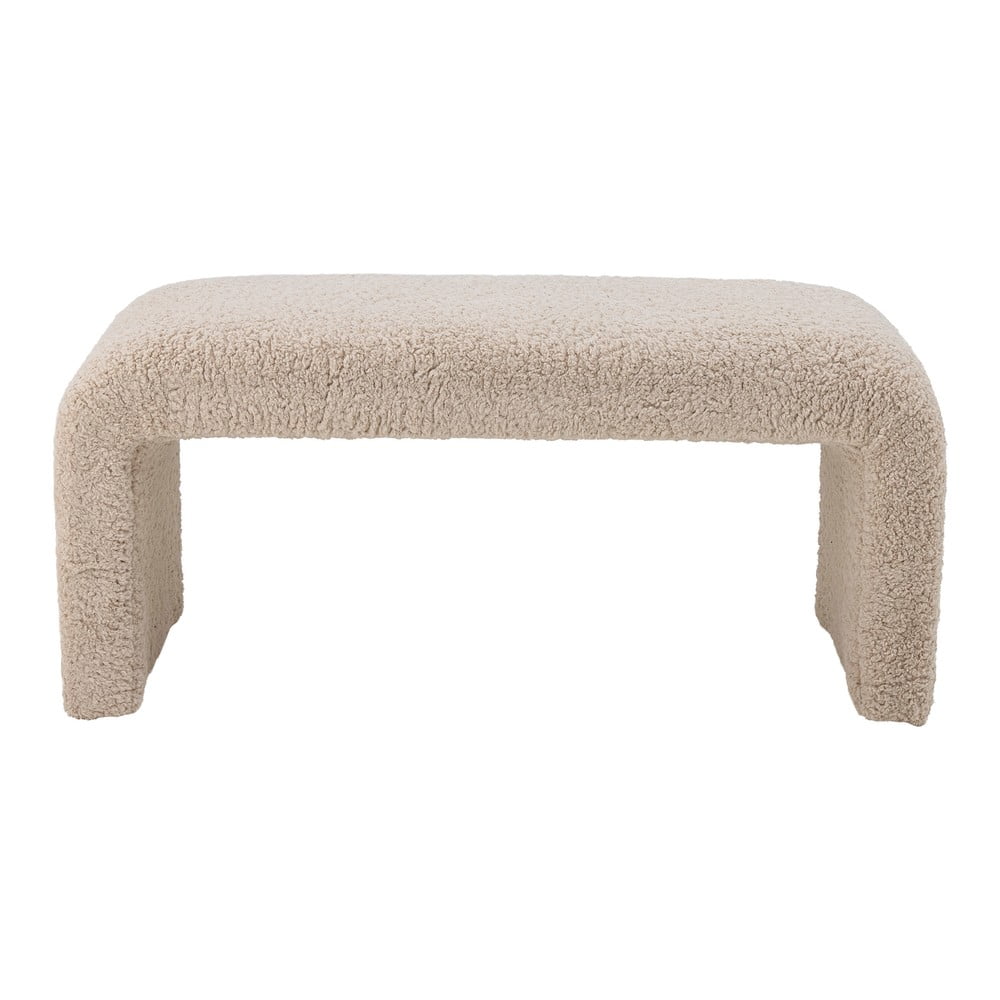 Krémová lavica z textílie buklé Bobbie – Bloomingville