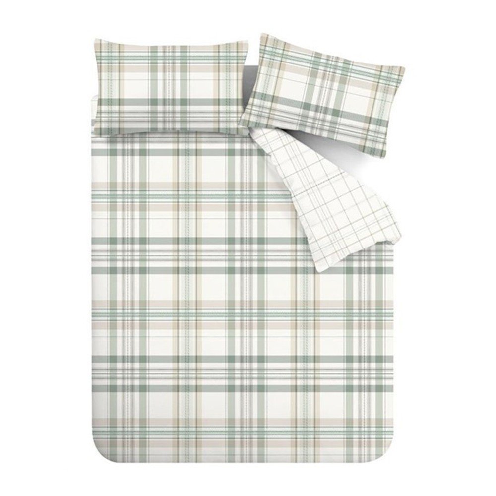 Zelené obliečky na jednolôžko 135x200 cm Cartmel Check – Catherine Lansfield