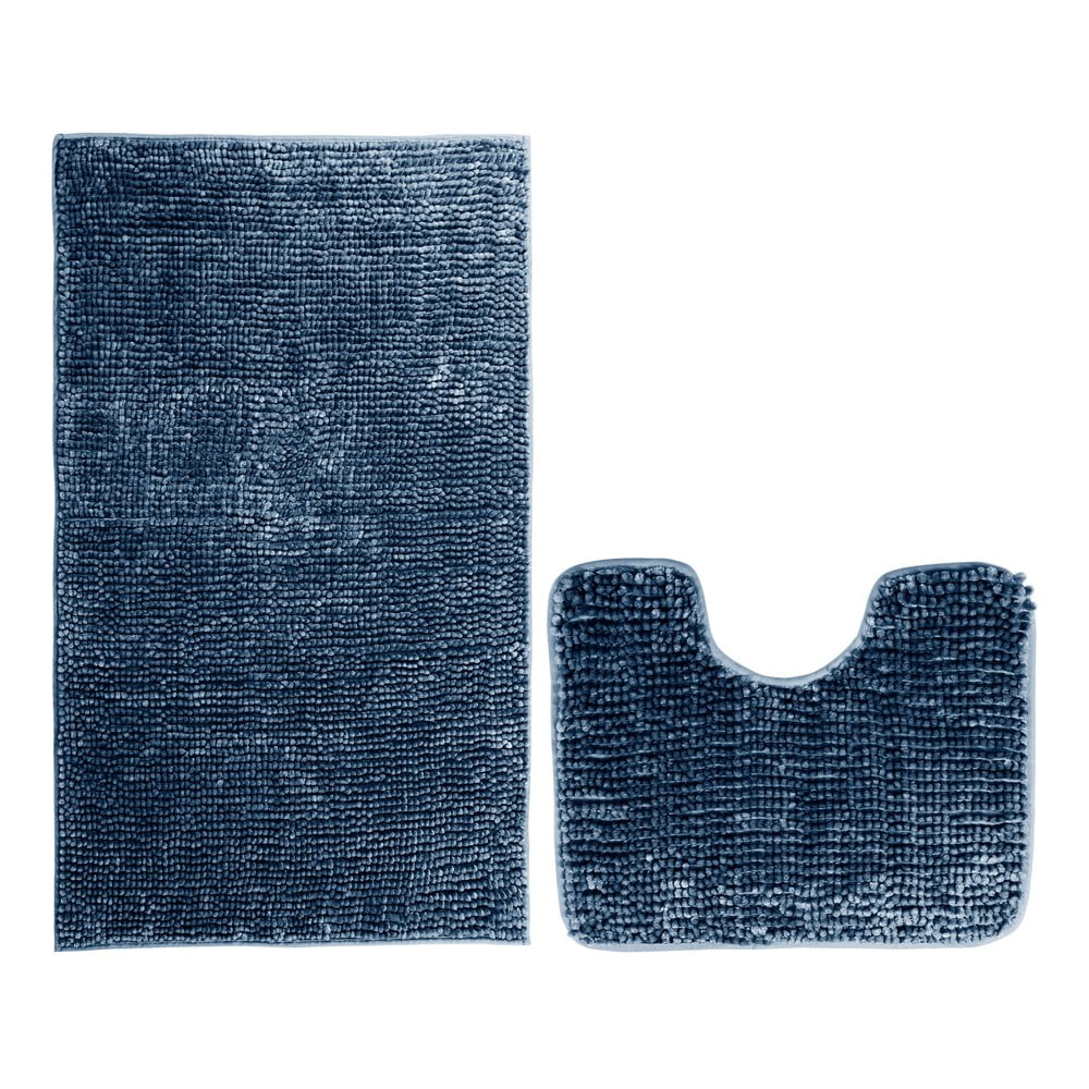 Súprava 2 tmavomodrých kúpeľňových predložiek AmeliaHome Bati