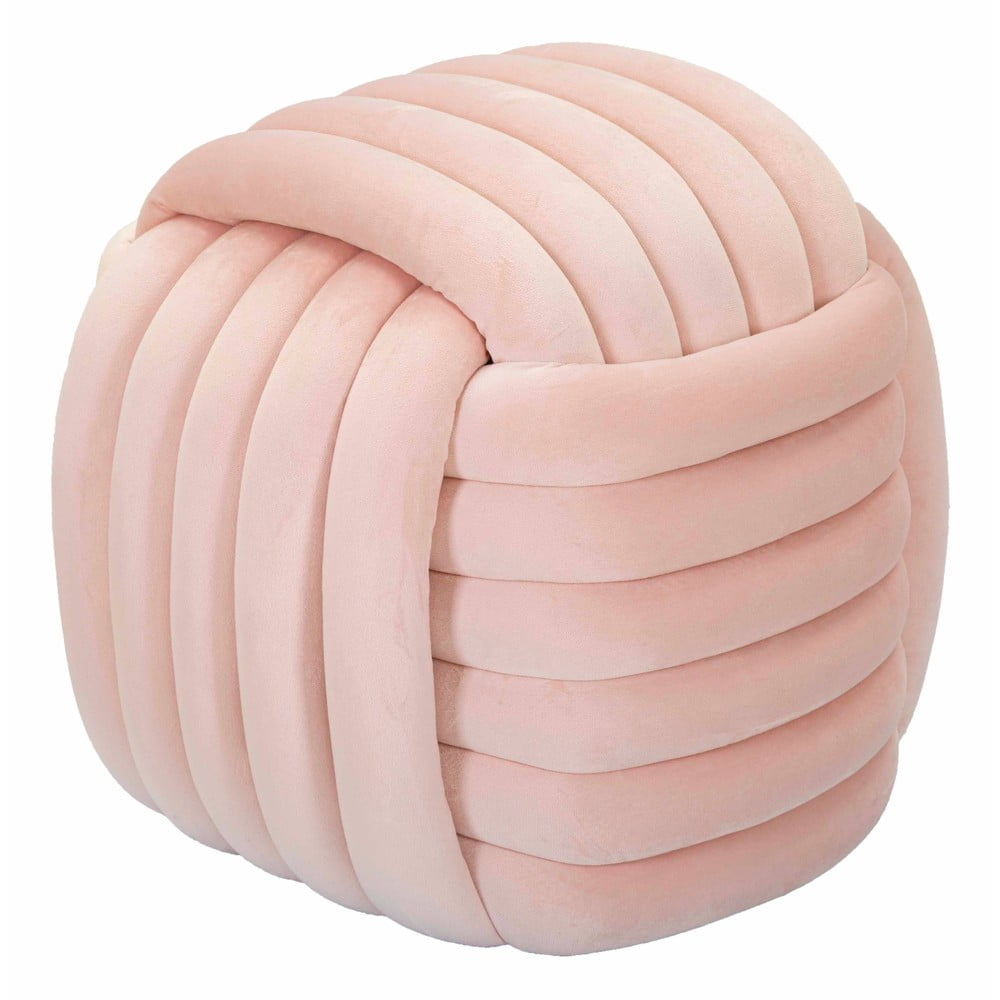 Svetloružový zamatový taburet Softy – Mauro Ferretti