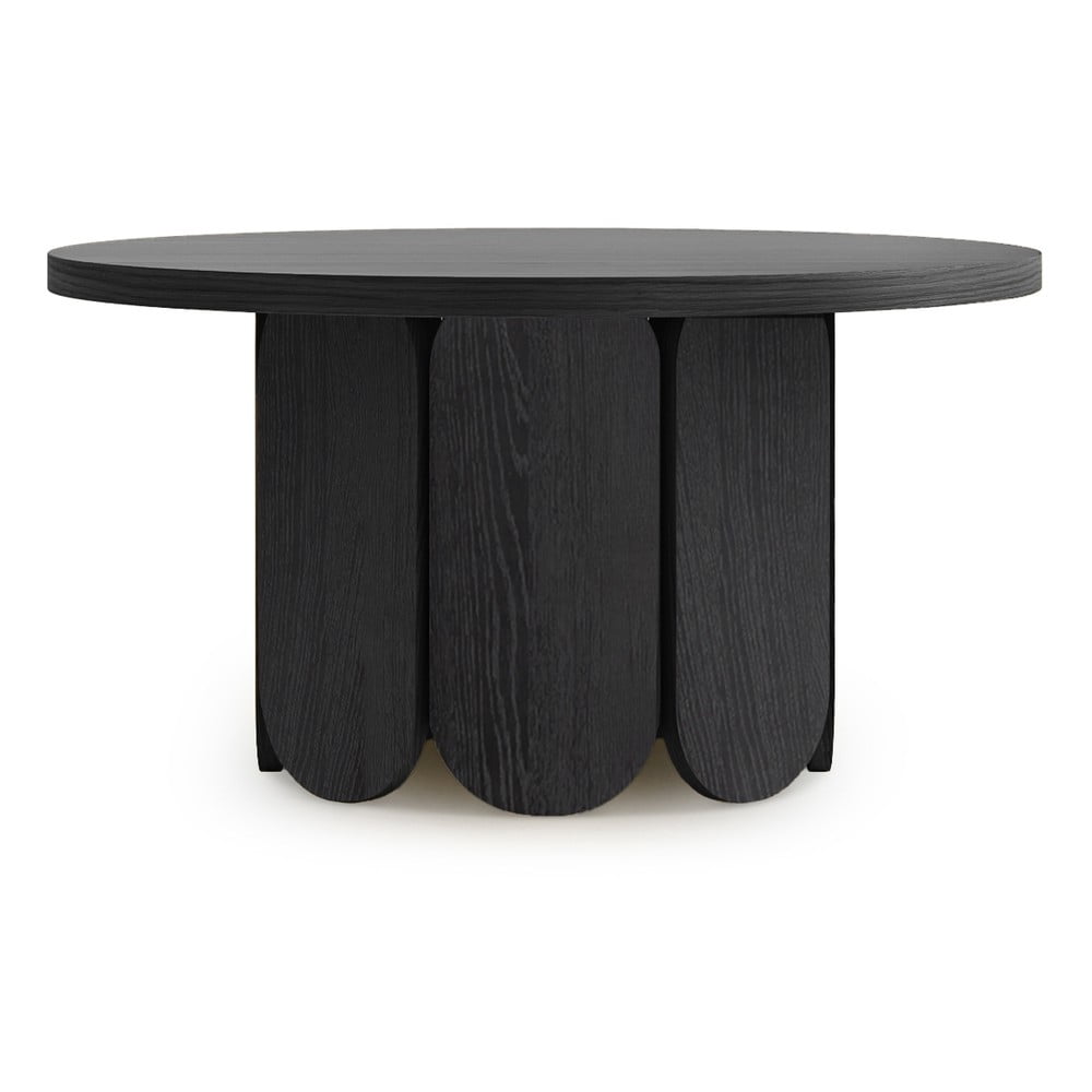 Čierny okrúhly konferenčný stolík v dekore duba ø 78 cm Soft – Woodman