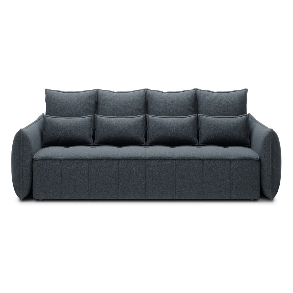 Modrá ženilková rozkladacia/s úložným priestorom pohovka 242 cm Weltton – ELTAP