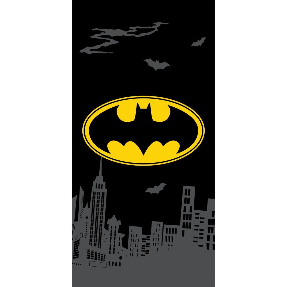 Čierna bavlnená detská osuška 70x140 cm Batman "The Emblem" – Jerry Fabrics