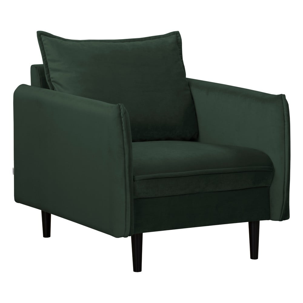 Tmavozelené zamatové kreslo Juli – Ropez