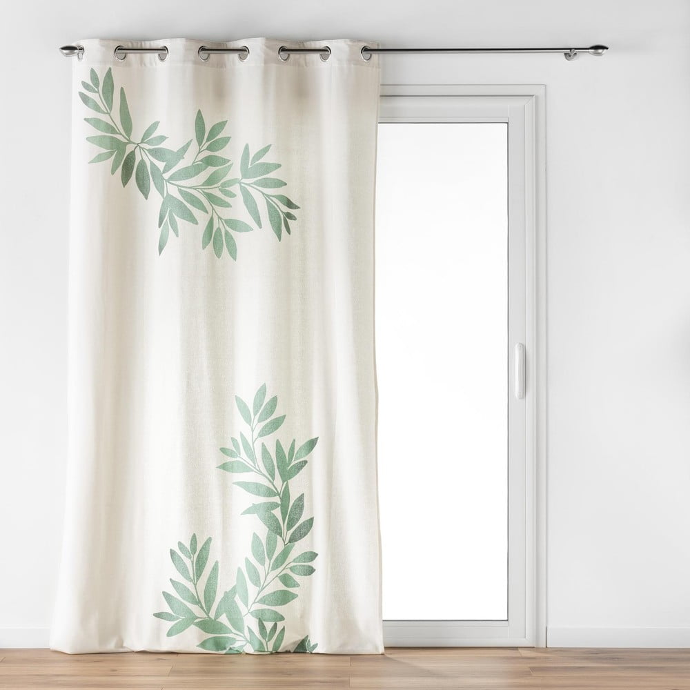 Bielo-zelený záves 140x260 cm Nymphea – douceur d'intérieur