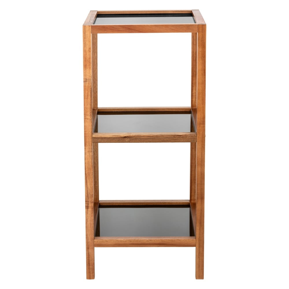 Sklenený kúpeľňový regál v čierno-prírodnej farbe 36x79 cm Fondi – Wenko