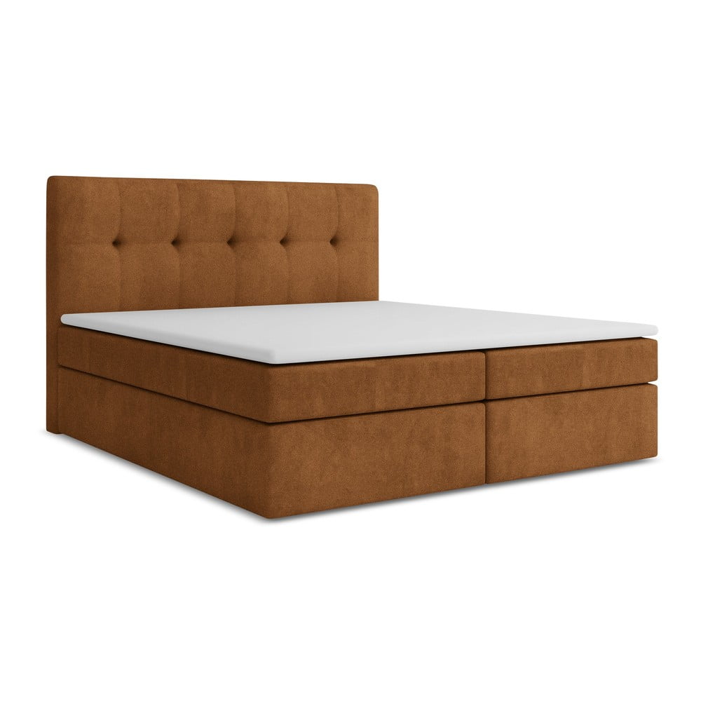 Terakotová boxspring posteľ s úložným priestorom 180x200 cm Palta – Makamii