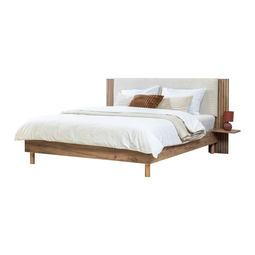 Béžová dvojlôžková posteľ s roštom 140x190 cm Lior – Bobochic Paris