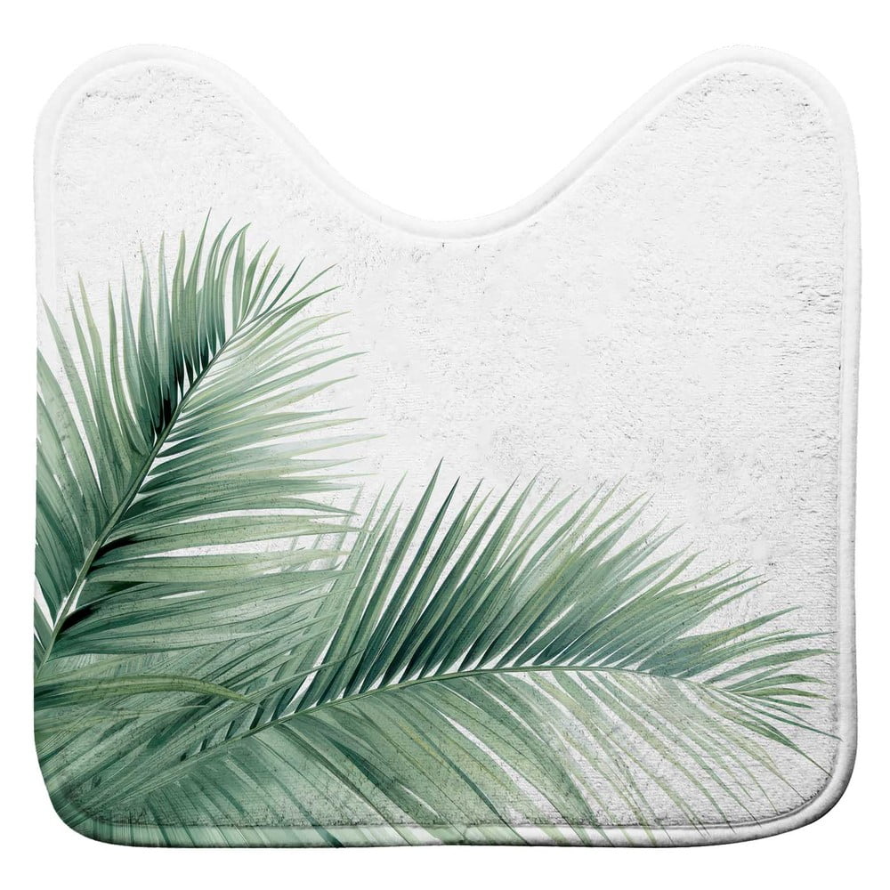 Biela/zelená WC kúpeľňová predložka 45x45 cm Havane – douceur d'intérieur