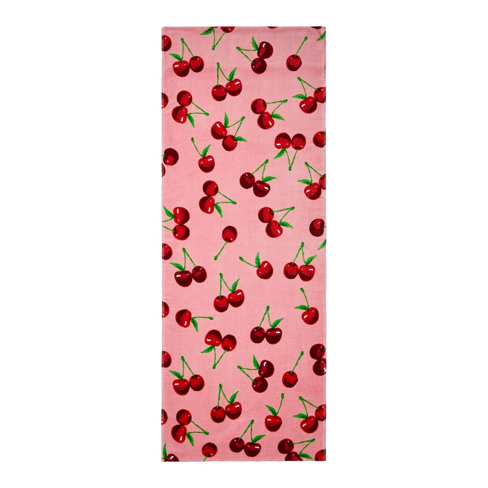 Ružová bavlnená plážová osuška 78x200 cm Cherries – Catherine Lansfield
