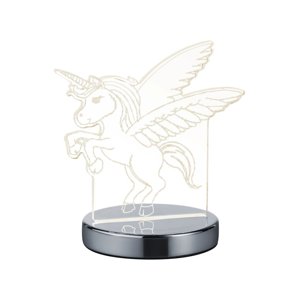 LED stolová lampa v lesklej striebornej farbe (výška 17 cm) Karo - Trio