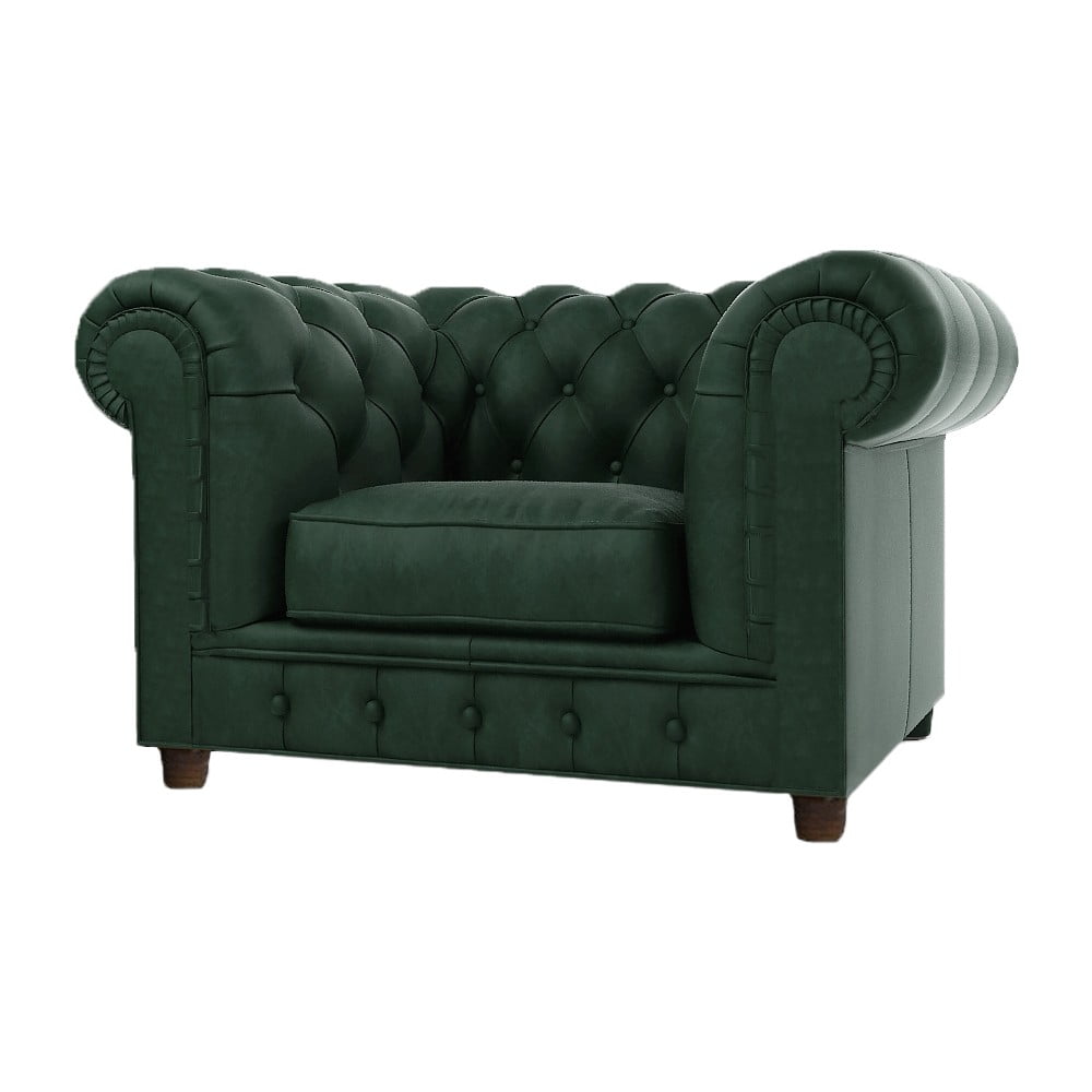 Tmavozelené zamatové kreslo Cambridge - Ropez