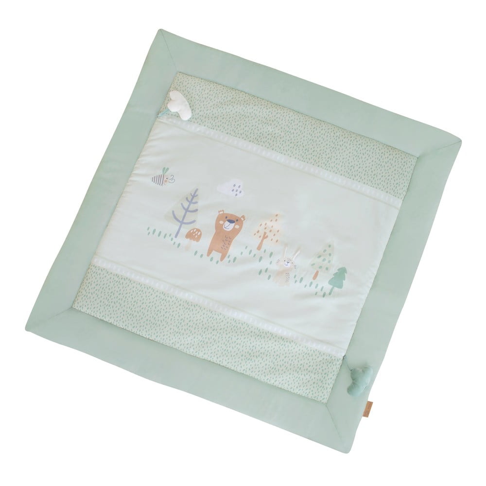 Svetlozelená detská hracia podložka 100x100 cm Woodland Buddies – Roba