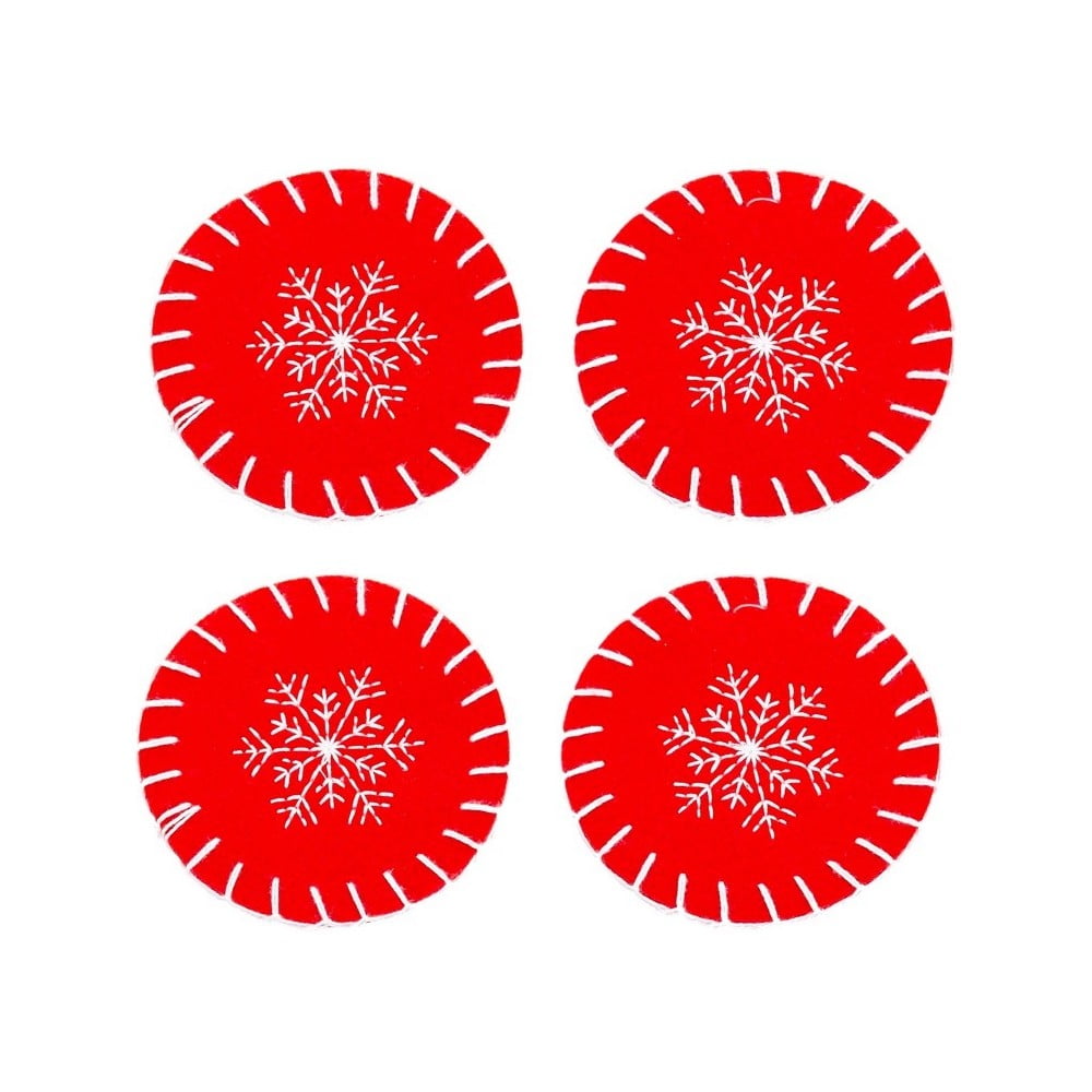 Červené podnosy s vianočným motívom v súprave 4 ks – Casa Selección