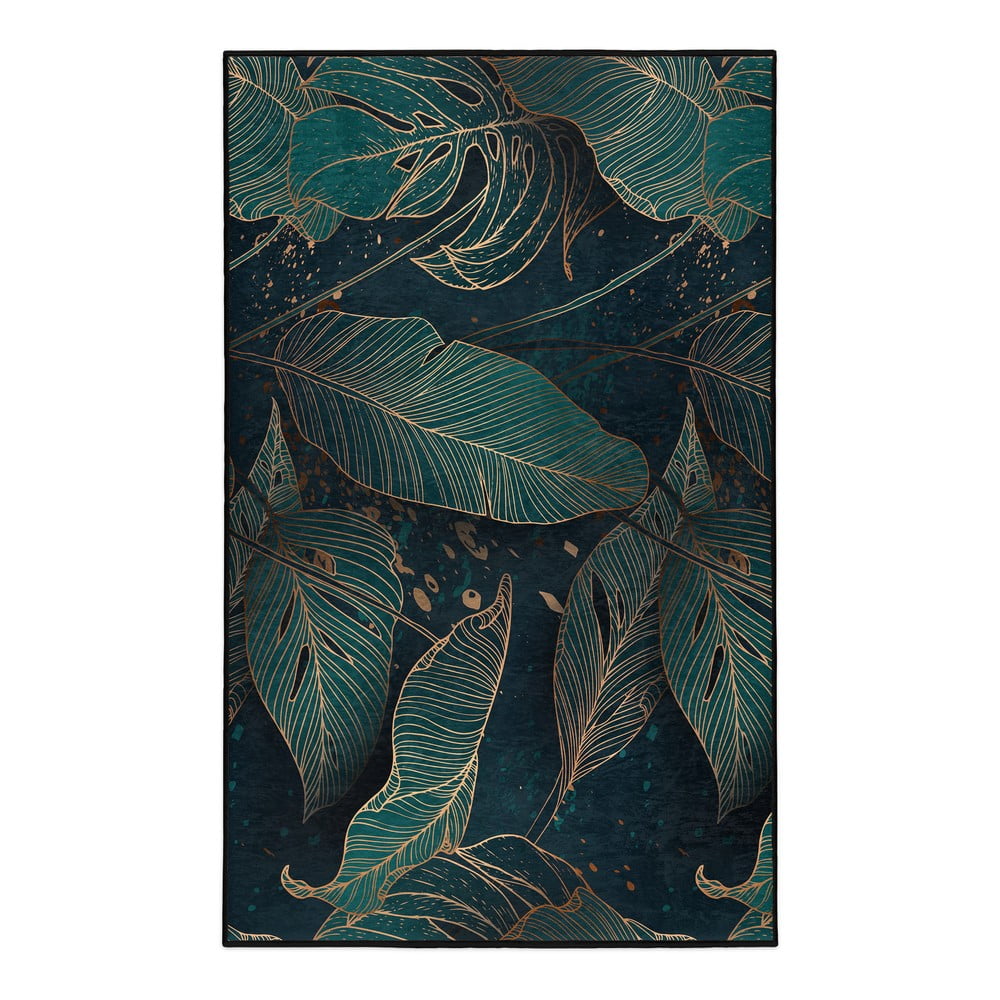 Prateľný koberec v petrolejovej farbe 160x230 cm Midnight Jungle – Mila Home