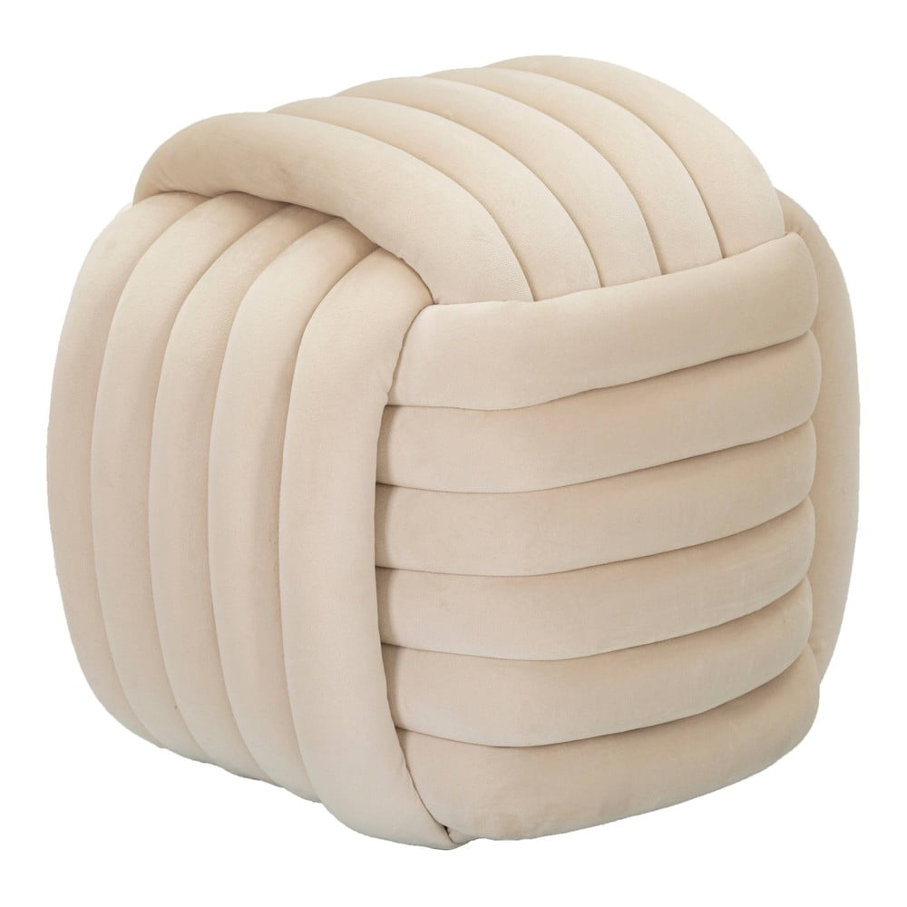 Krémový zamatový taburet Softy – Mauro Ferretti