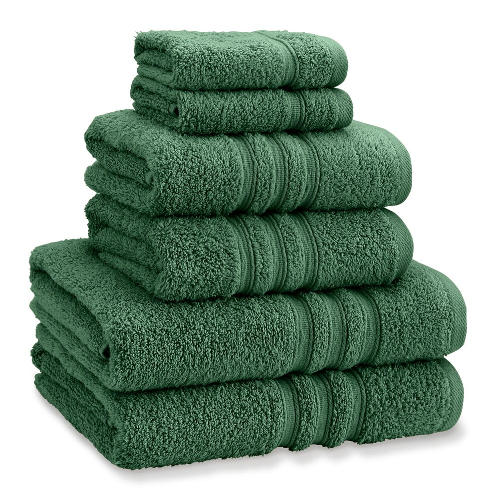 Tmavozelené froté bavlnené uteráky a osušky v súprave 6 ks Zero Twist – Catherine Lansfield