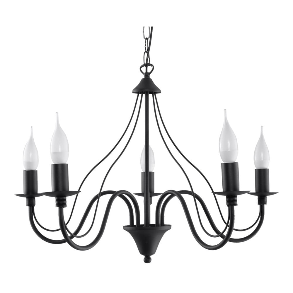 Čierne stropné svietidlo Sollux Floriano 5