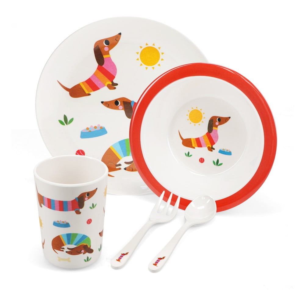 Detská jedálenská súprava 5 ks Sunny Sausage Dog – Rex London