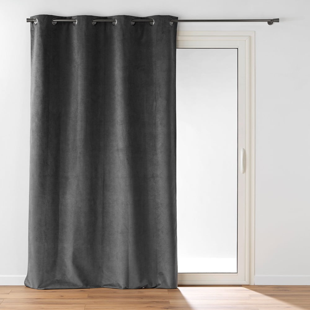 Antracitový zamatový záves 140x260 cm Olympe – douceur d'intérieur