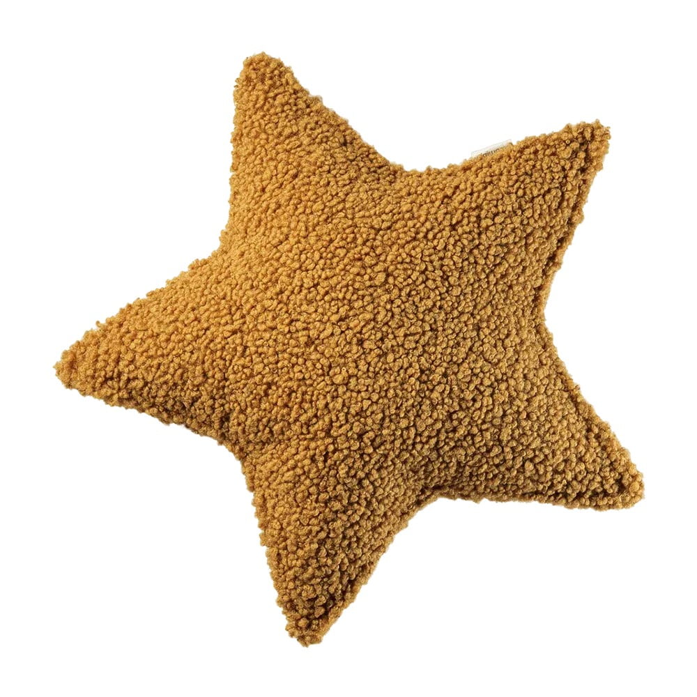 Hnedý detský pohovkový vankúš z textílie buklé Star – Wigiwama