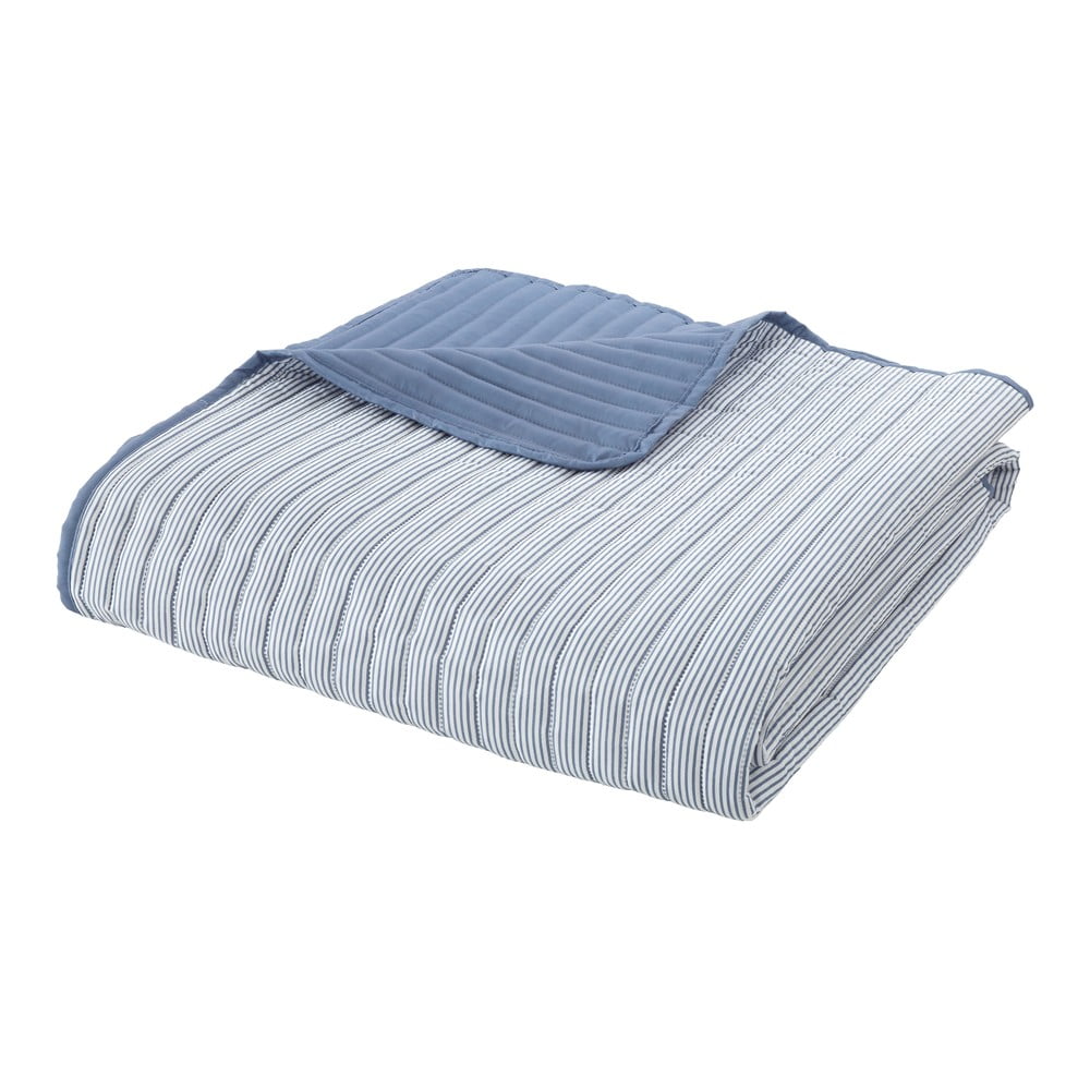 Modrý prešívaný pléd 220x230 cm Stripe – Catherine Lansfield