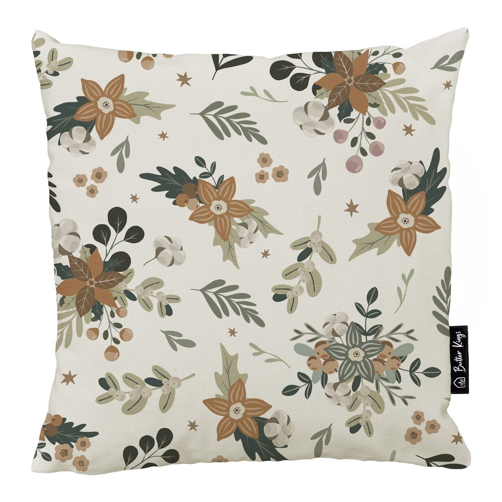 Obliečka na vankúš s vianočným motívom 45x45 cm Festive Flowers – Butter Kings