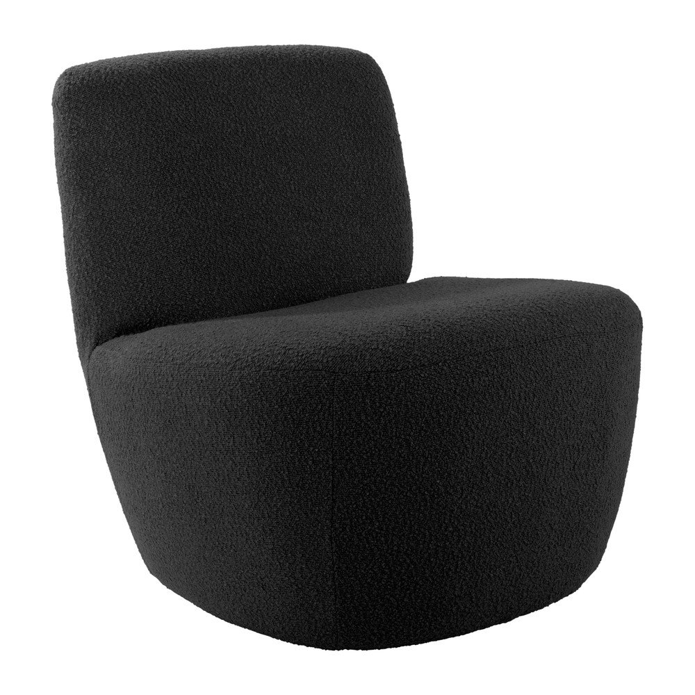 Čierne kreslo z textílie buklé Ada – Leitmotiv