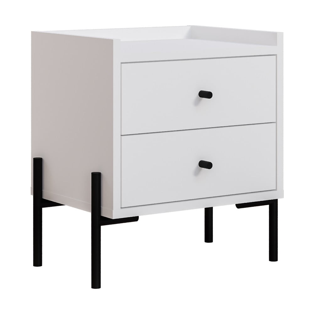 Biely nočný stolík Mayra – Marckeric