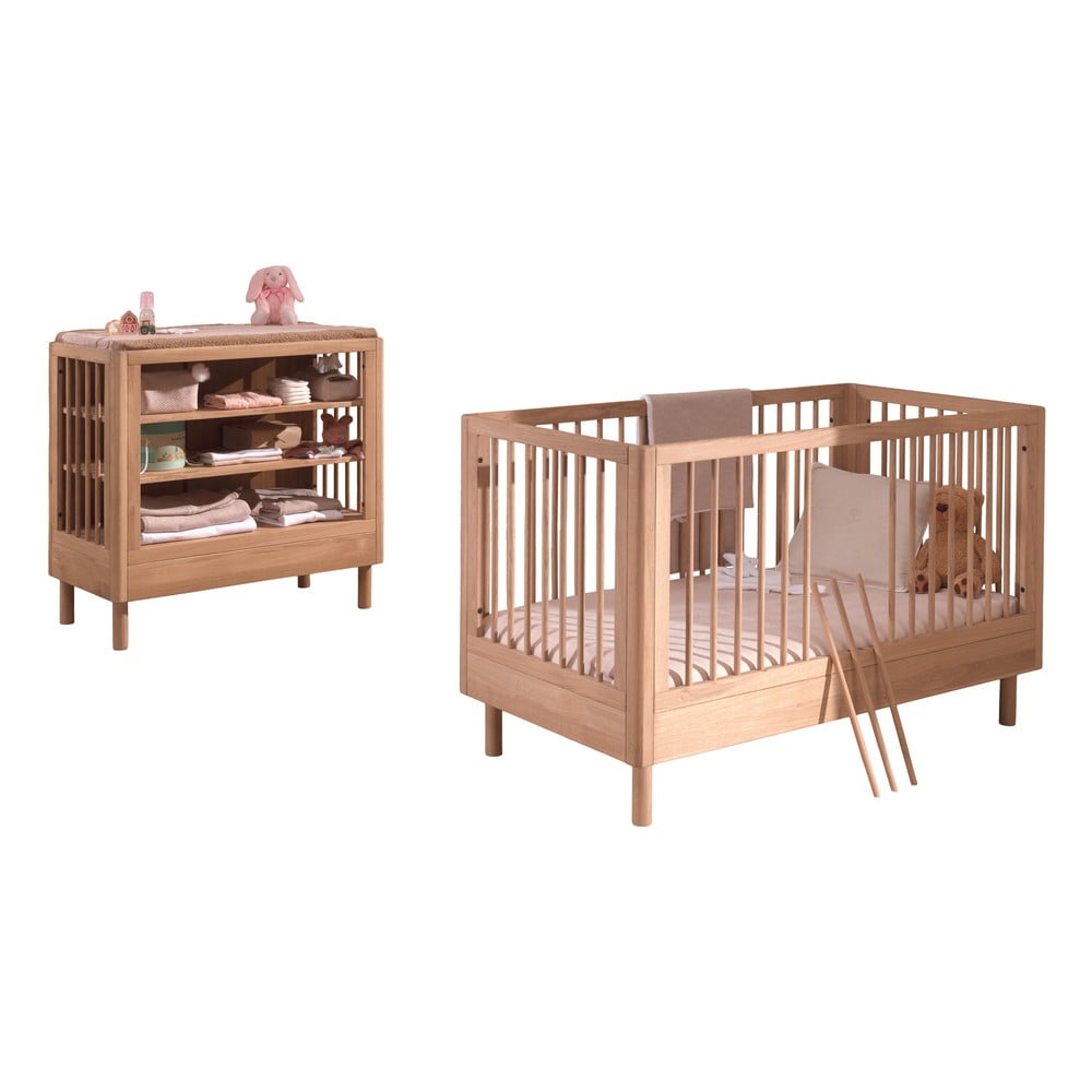 Súprava detského nábytku z dubového dreva 2 ks Forrest – Vipack