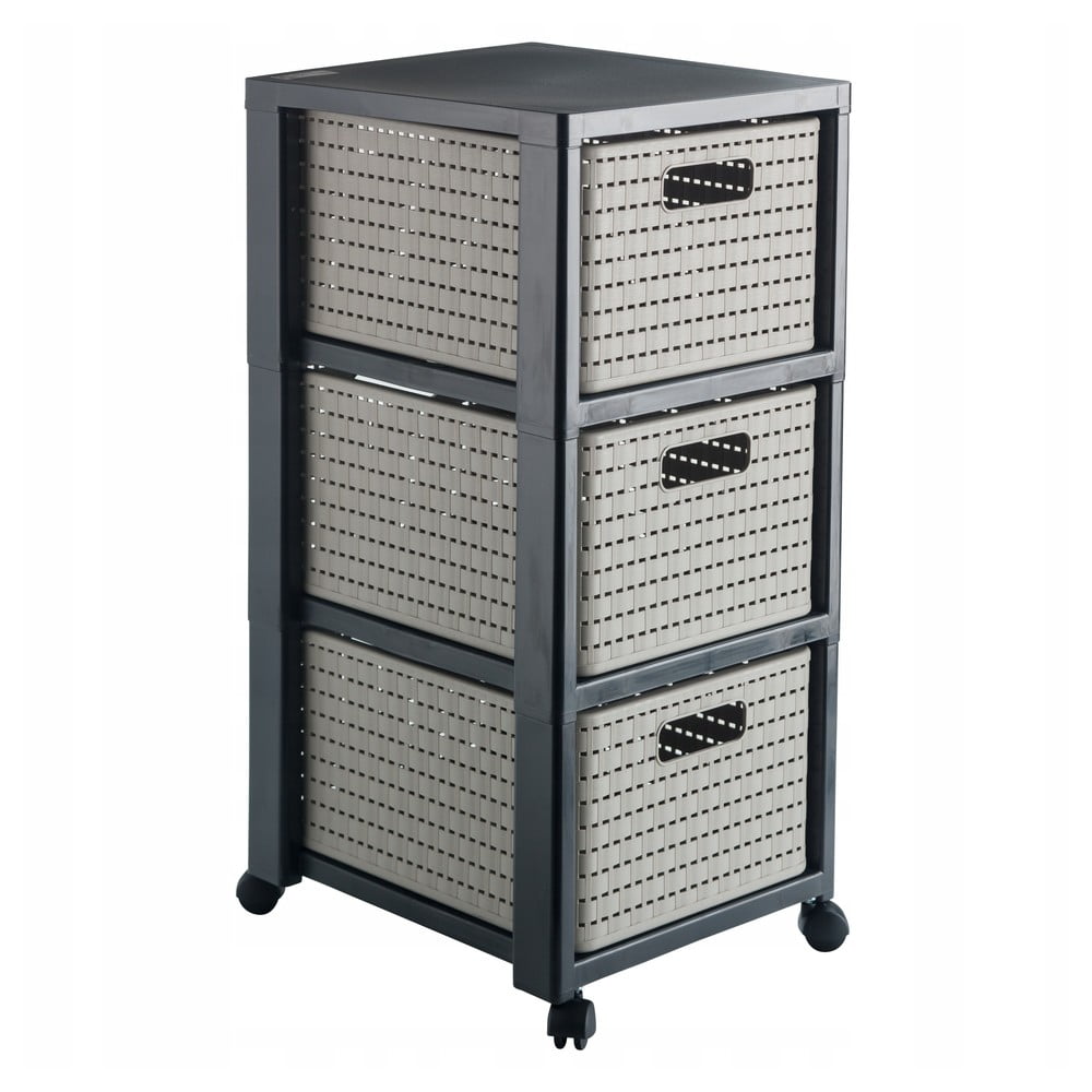 Sivý plastový kúpeľňový regál 32