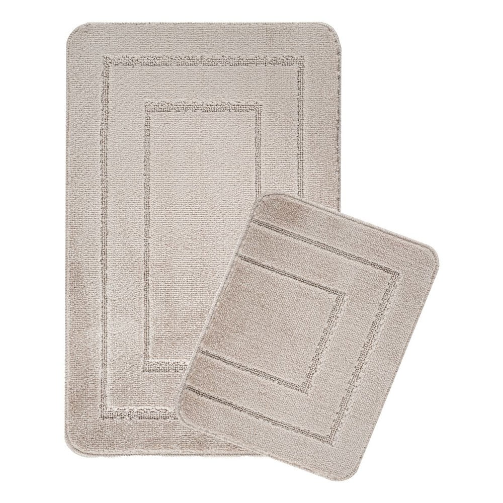 Svetlohnedé kúpeľňové predložky v súprave 2 ks 50x80 cm Cerceve – Foutastic