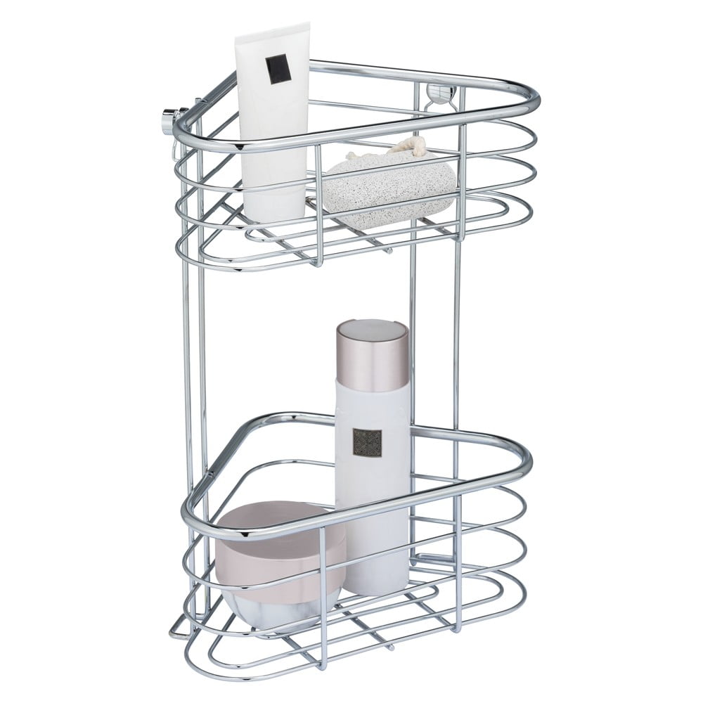 Strieborná rohová sprchová polica Wenko Trestina