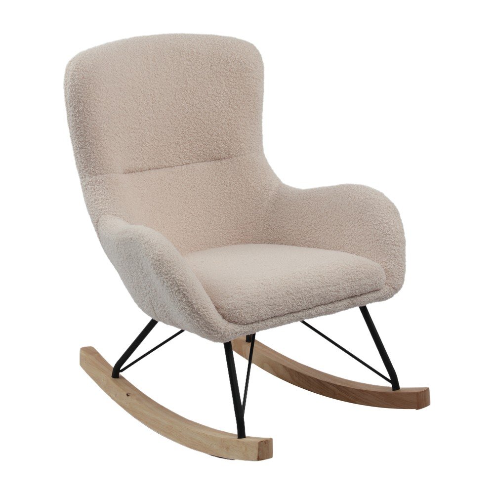 Béžové hojdacie detské kresielko z textílie buklé Rocky – Vipack