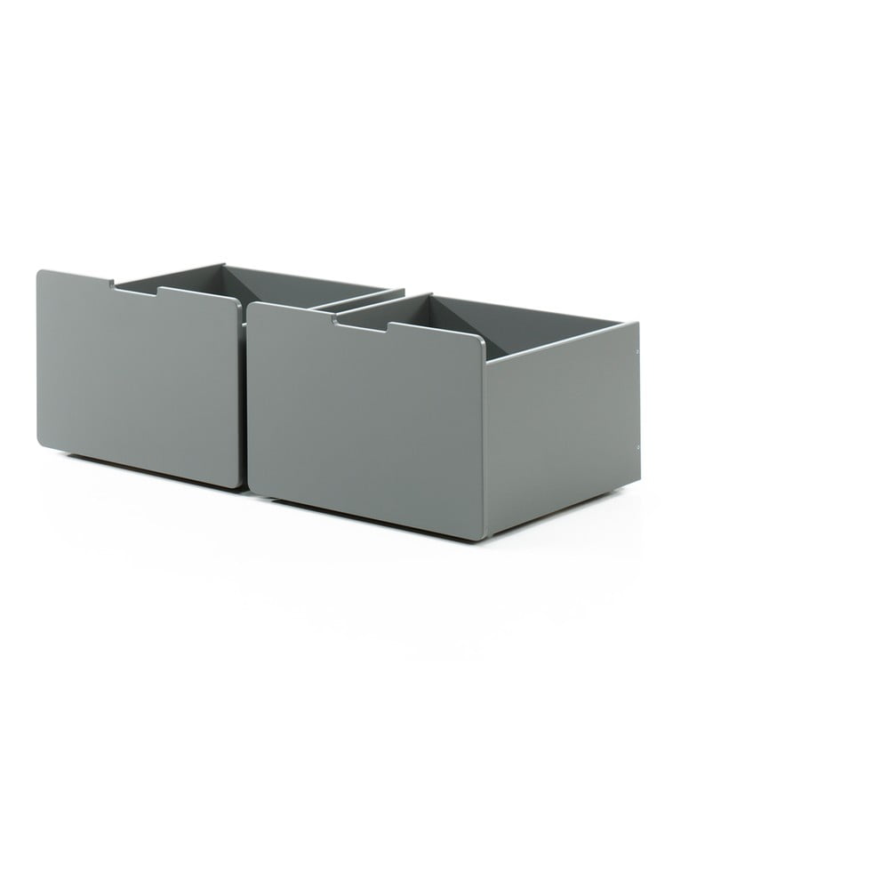 Sivé zásuvky pod detskú posteľ 2 ks Pino – Vipack