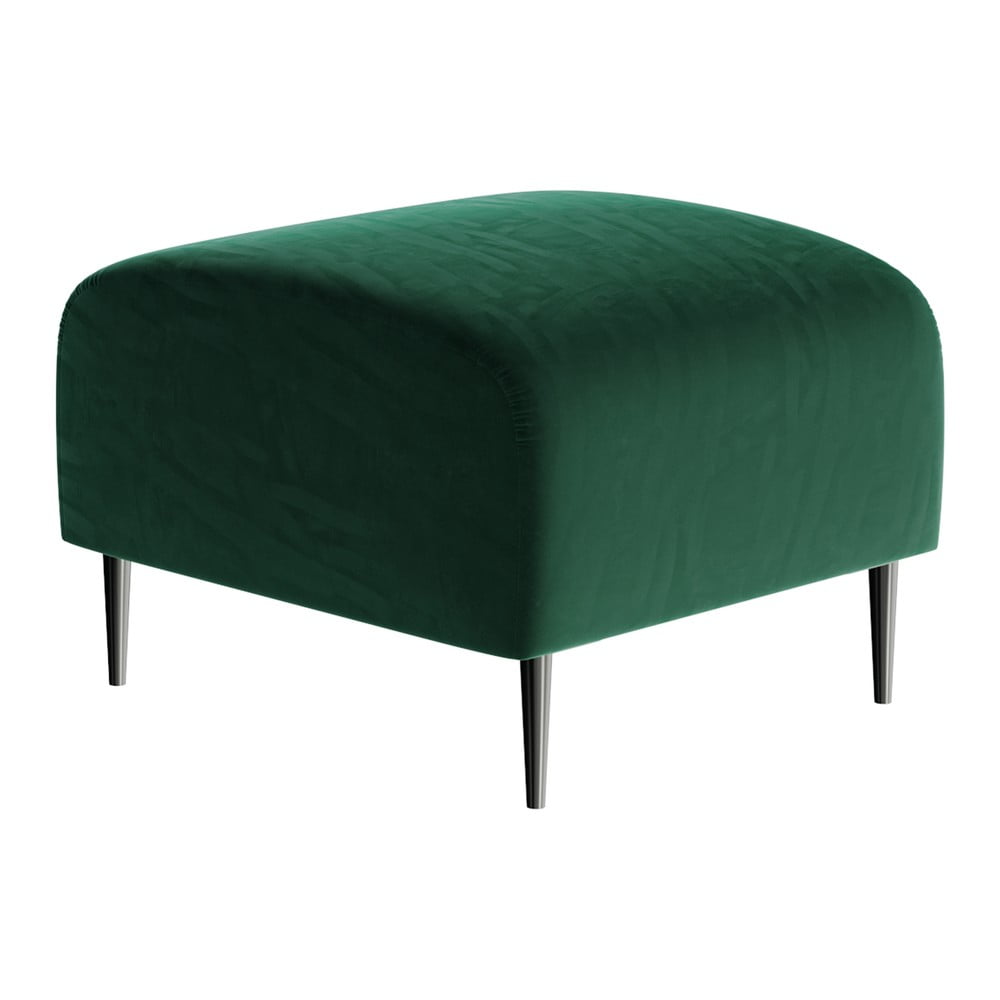 Tmavozelený zamatový puf Ghado Shel