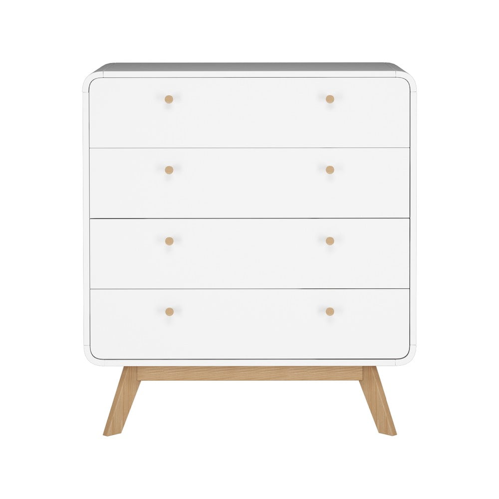 Biela vysoká komoda 80x88 cm Caitlin – Støraa