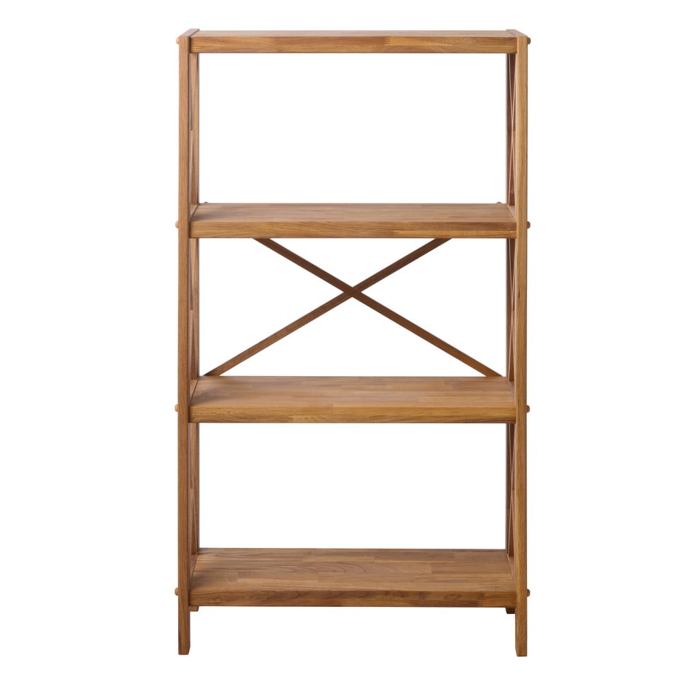 Regál z dubového dreva v prírodnej farbe 70x124 cm X-Shelf – Unique Furniture
