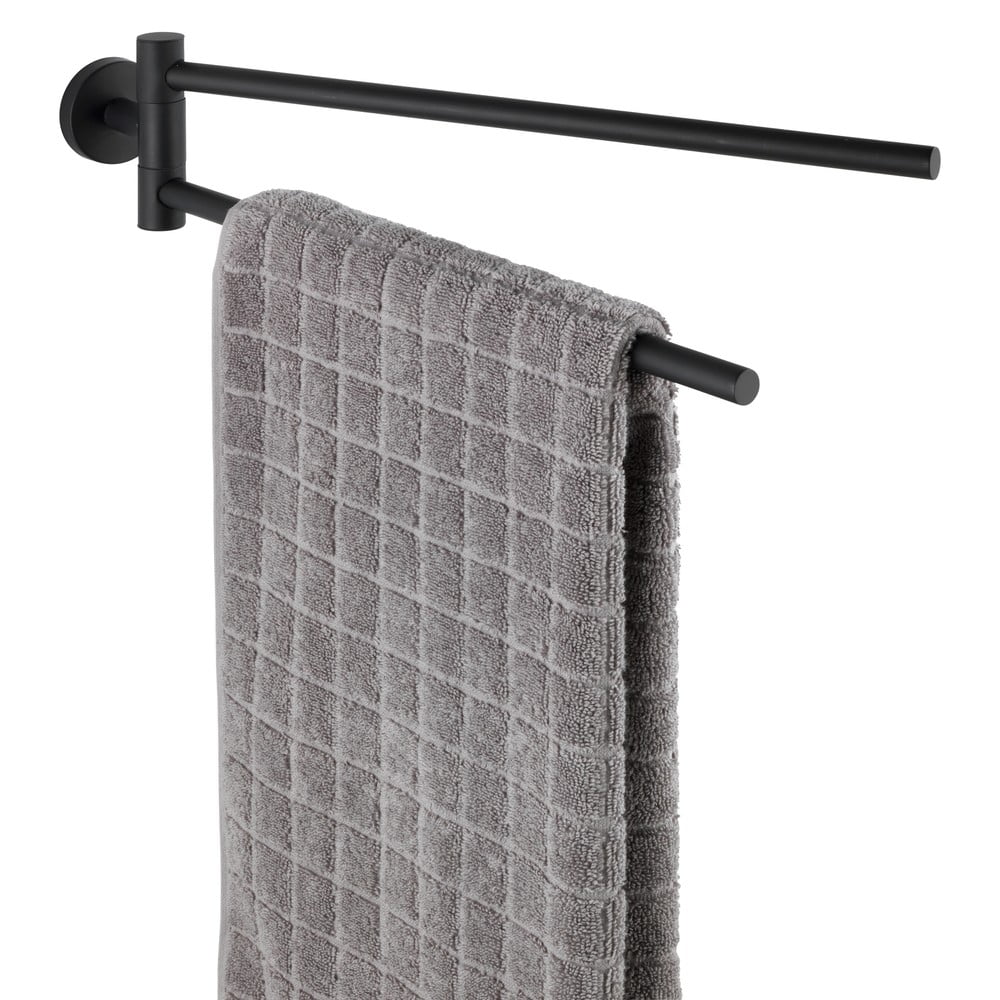 Matne čierny nástenný držiak na uteráky z nehrdzavejúcej ocele Bosio – Wenko