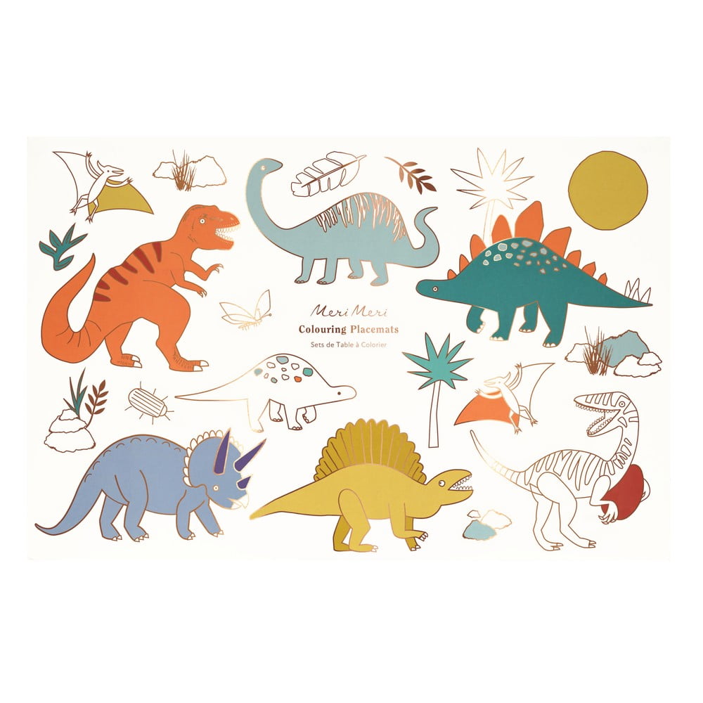 Papierové prestieranie v súprave 8 ks 28x42.5 cm Dinosaurs – Meri Meri